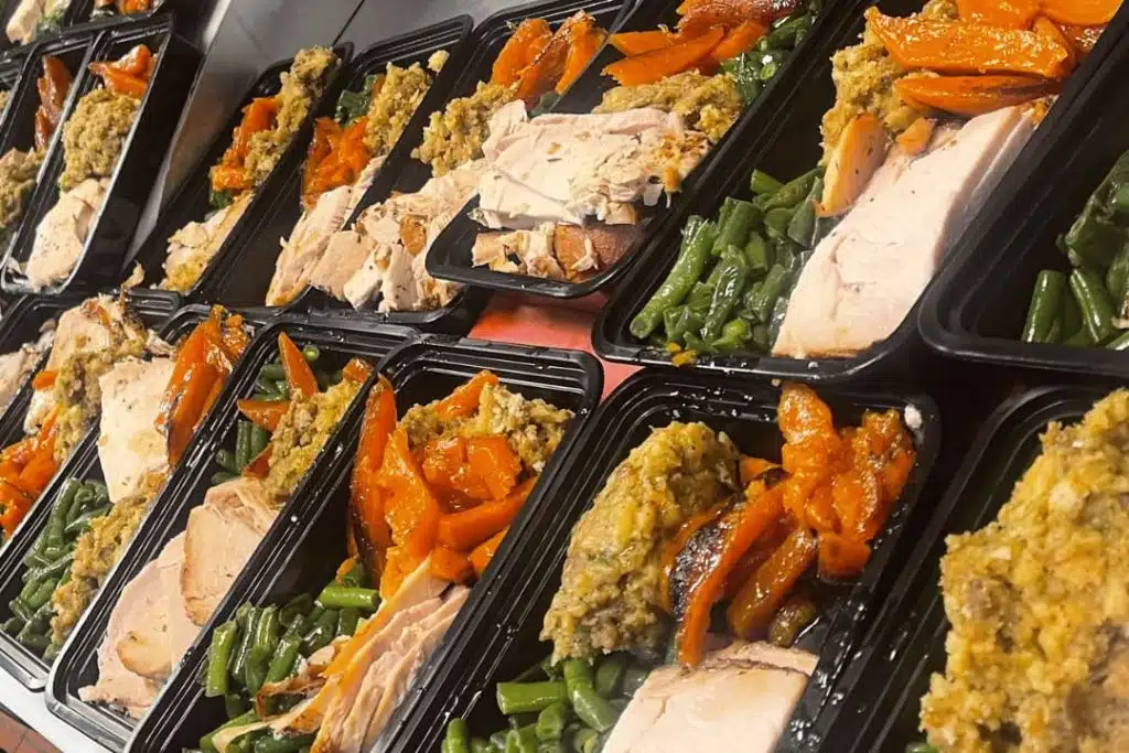 catering services buffet table prepared for private event catering